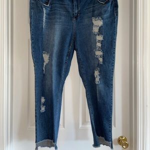 Lane Bryant Seven7 Distressed StepHem Jean Size 24